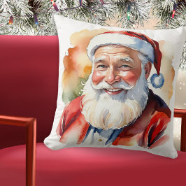 Kerstman Sinterklaas Gezicht Portret Op Maat Kussen