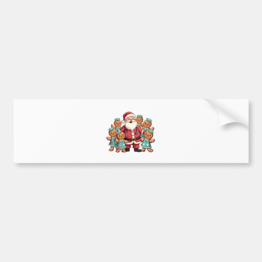 Kerstman Sinterklaas Gingerbread Nurses Bumpersticker (Voorkant)
