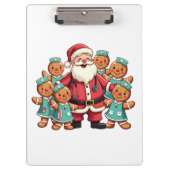 Kerstman Sinterklaas Gingerbread Nurses Klembord (Voorkant)