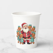Kerstman Sinterklaas Gingerbread Nurses Papieren Bekers (Voorkant)