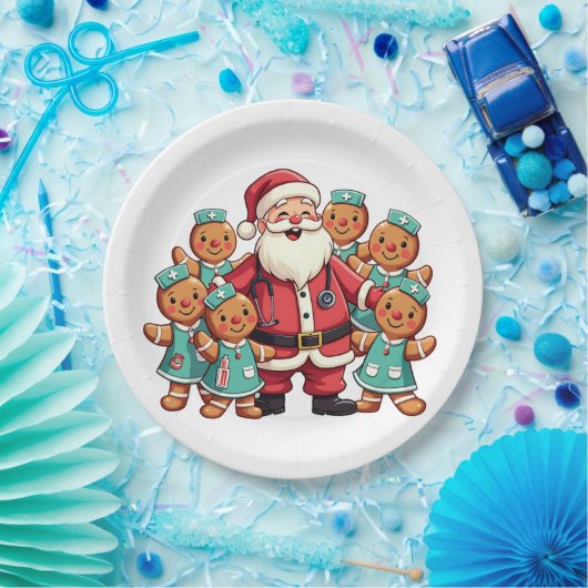 Kerstman Sinterklaas Gingerbread Nurses Papieren Bordje (Feest)