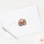 Kerstman Sinterklaas Gingerbread Nurses Ronde Sticker (Envelop)