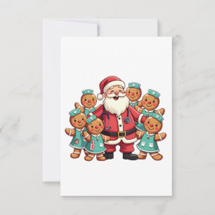 Kerstman Sinterklaas Gingerbread Nurses RSVP Kaartje