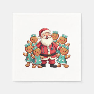 Kerstman Sinterklaas Gingerbread Nurses Servet