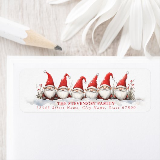 Kerstman Sinterklaas Gnome Retouradres Labels (Insitu)