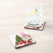 Kerstman Sinterklaas Hard plastiek onderzetter (Rechterzijde)