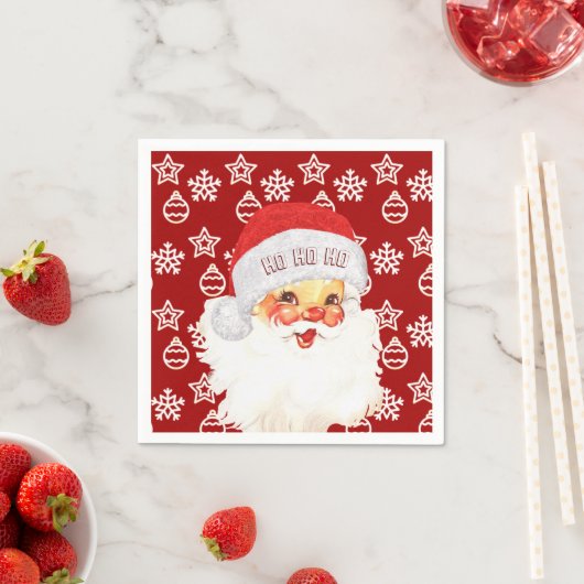 Kerstman Sinterklaas HO HO HO HO HO op Rood Servet (Insitu)