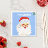 Kerstman Sinterklaas HO HO HO HO op Lichtblauw Servet (Insitu)