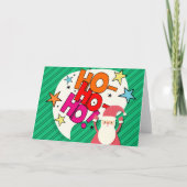 Kerstman Sinterklaas "Ho Ho Ho" Wenskaart Feestdagen Kaart (Voorkant)