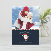 Kerstman Sinterklaas kerstfoto Feestdagenkaart (Staand voorkant)