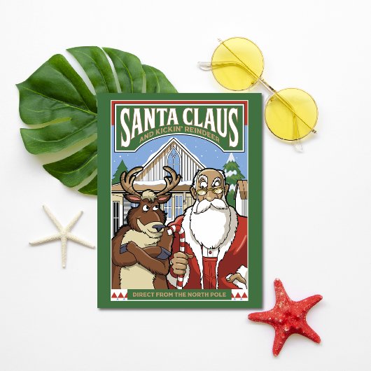 Kerstman Sinterklaas & Kickin 'Rendieren sneeuwen