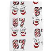 Kerstman Sinterklaas Meme Zes Zeven 67 6 7 Medium Cadeauzakje (Achterkant)