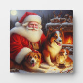 Kerstman Sinterklaas met Honden 1 Fotoplaat (Voorkant)