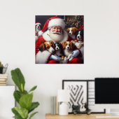 Kerstman Sinterklaas met Honden 2 Poster (Thuiskantoor)