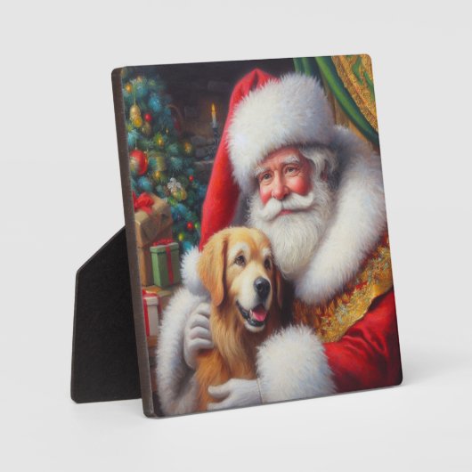 Kerstman Sinterklaas met Honden 3 Fotoplaat (Voorkant)