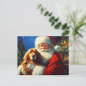 Kerstman Sinterklaas met Honden 4 Feestdagenkaart (Staand voorkant)