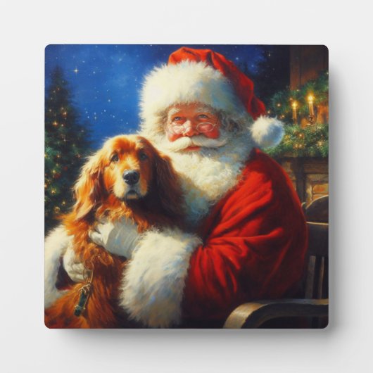 Kerstman Sinterklaas met Honden 4 Fotoplaat (Voorkant)