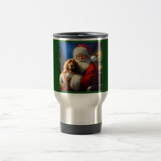 Kerstman Sinterklaas met Honden 4 Reisbeker (Center)
