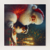 Kerstman Sinterklaas Met Honden 5 Legpuzzel (Horizontaal)