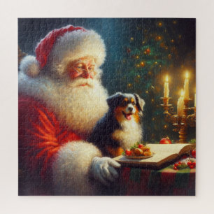 Kerstman Sinterklaas Met Honden 5 Legpuzzel