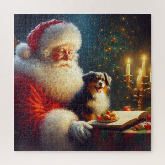 Kerstman Sinterklaas Met Honden 5 Legpuzzel (Verticaal)