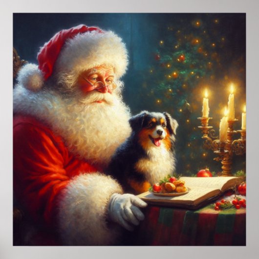 Kerstman Sinterklaas met Honden 5 Poster (Voorkant)
