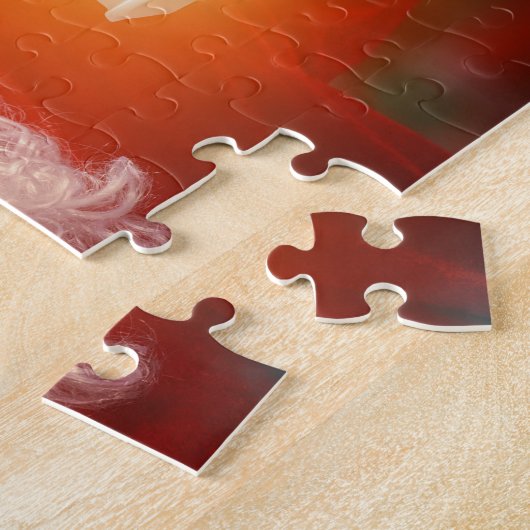 Kerstman Sinterklaas met lichte puzzel Legpuzzel (Zijkant)