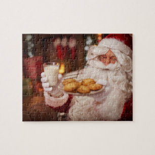 Kerstman Sinterklaas met Snacks Jigsaw Legpuzzel