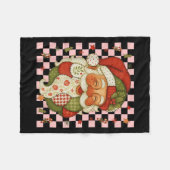 Kerstman Sinterklaas Patchwork Matching Familie 20 Fleece Deken (Voorkant (Horizontaal))