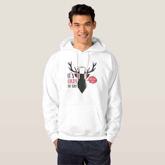 Kerstman Sinterklaas rendieren cadeau Hoodie (Voorkant volledig)