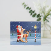 Kerstman Sinterklaas rendieren gepersonaliseerde t Briefkaart (Staand voorkant)