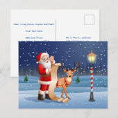Kerstman Sinterklaas rendieren gepersonaliseerde t Briefkaart (Voorkant / Achterkant)