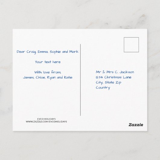 Kerstman Sinterklaas rendieren gepersonaliseerde t Briefkaart (Achterkant)