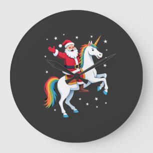 Kerstman Sinterklaas Rid Eenhoorn Xmas Meisjes Vro Grote Klok