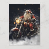 Kerstman Sinterklaas rijden op een motorfiets Briefkaart (Voorkant)