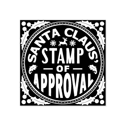 Kerstman Sinterklaas Stempel van Goedkeuring Grapp (Afrduk)