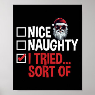 Kerstman Sinterklaas Stoute of Brave Lijst Ik Hebb Poster