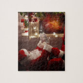 Kerstman Sinterklaas Warming Handen Legpuzzel (Verticaal)