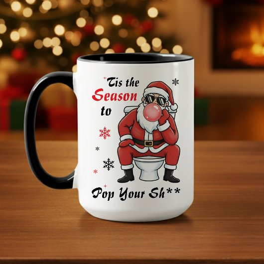 Kerstman Sinterklaas Zonnebril Grappig Stout Mok