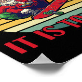 Kerstman Skateboarden Kerstmis Wat Is Het Een Pret Poster (Hoek)