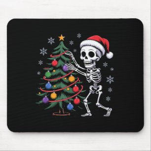 Kerstman skelet hoed Kerstboom Griezelig Schattig Muismat