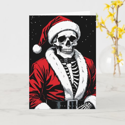 Kerstman skelet kaart (Gele Bloem)