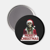 Kerstman Skelet Outfit Schedel Grappig Kerstfeest Magneet (Voorkant / Achterkant)