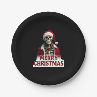 Kerstman Skelet Outfit Schedel Grappig Kerstfeest  Papieren Bordje
