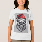 Kerstman skelet Tri-Blend shirt (Voorkant)