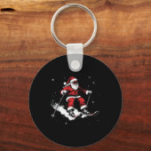 Kerstman Ski Fun Skiën Kerstmis Kerstmis _2 Sleutelhanger (Voorkant)