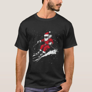 Kerstman Ski Fun Skiën Xmas Kerstmis T-shirt