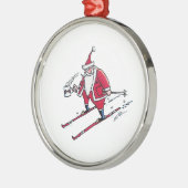 Kerstman Skiënde premium ornament (Links)