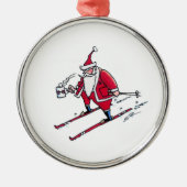Kerstman Skiënde premium ornament (Voorkant)