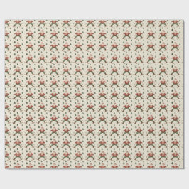 Kerstman skiet cadeaupapier in vintage stijl